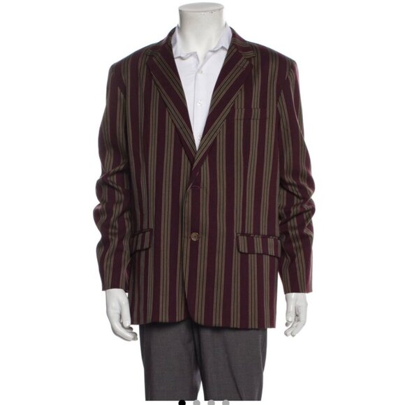 MR. Turk Blazer Burgundy Striped Notched Lapels Button, NWT Retro Father’s Day! - Picture 1 of 10